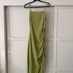 Green midi dress